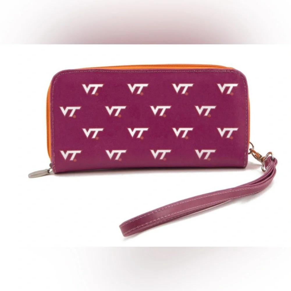 Virginia Tech Hokies Women's Zip-Around Wristlet Wallet - Picture 2 of 6